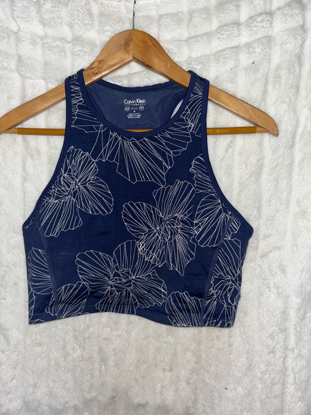 Calvin Klein Navy Performance Printed Crop Tank
